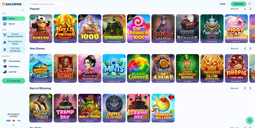 Slot Machines at Dailyspins Casino
