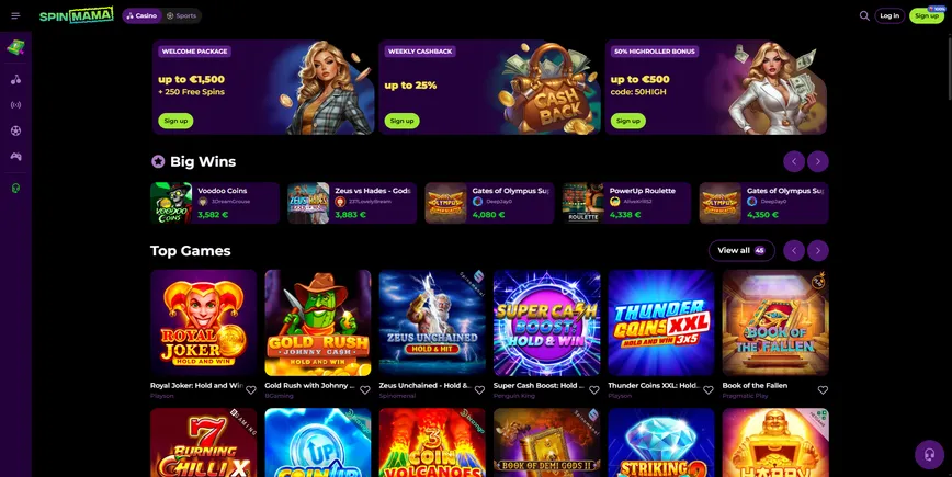 About at Spinmama Casino 