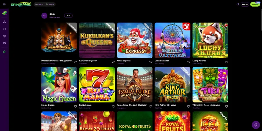 Slot Machines at Spinmama Casino  