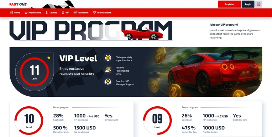 VIP Program at Fast One Casino