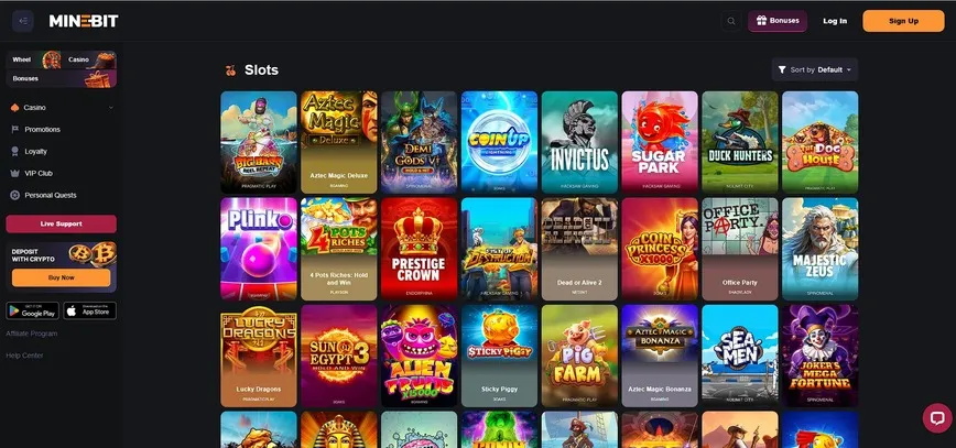 Slot Machines at MineBit Casino