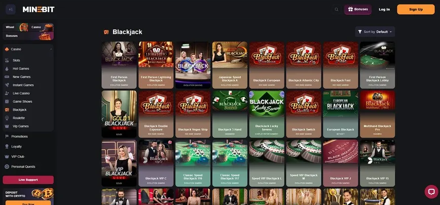 Table Games at MineBit Casino