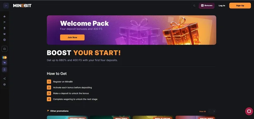 MineBit Casino Welcome Bonus