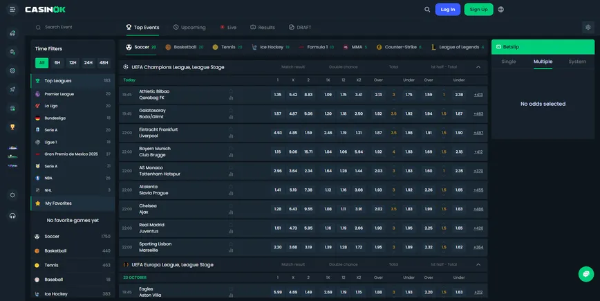 Paris sportifs chez Casinok