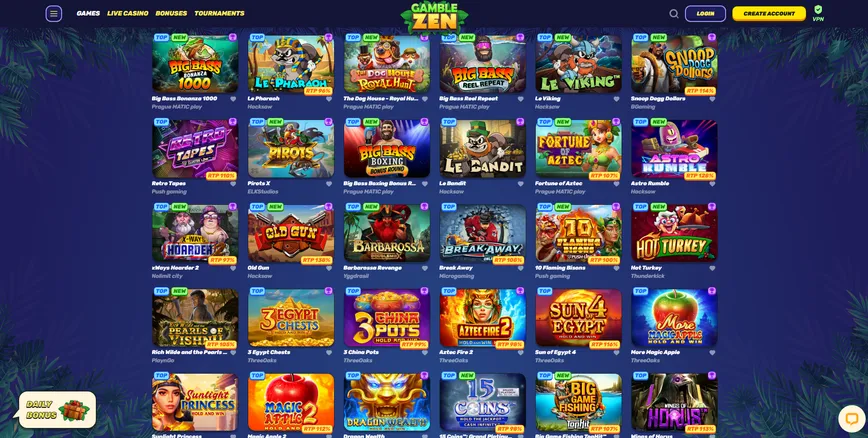 Slot Machines at Gamblezen Casino