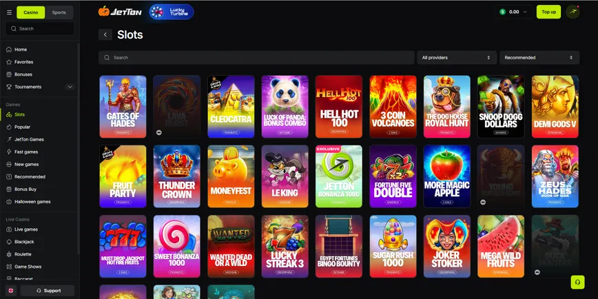 Slot Machines at JetTon Casino