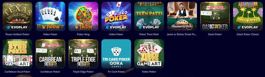 Table Games at Slotoro Casino