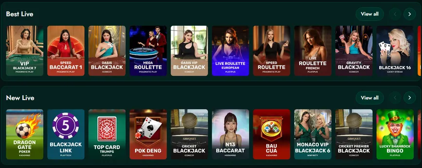 Juegos de casino con crupieres en vivo