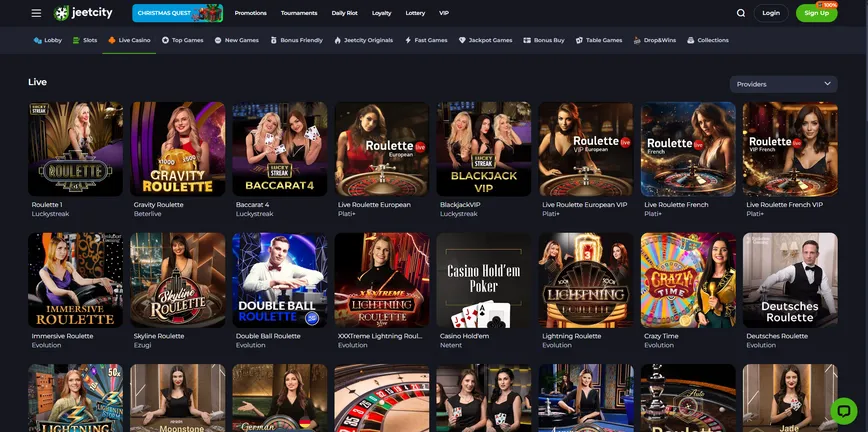 Juegos con Crupier en Vivo en Jeetcity Casino