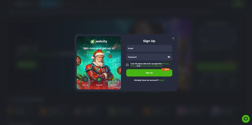 Registration at Jeetcity casino