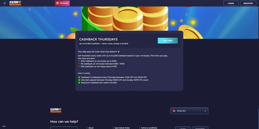 Cashback de quinta-feira