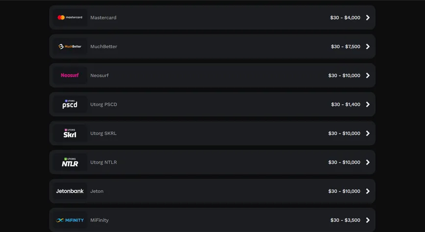 Opciones de pago en Wildsino Casino