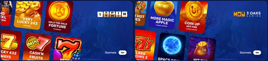 Provedores de Software no Fugu Casino