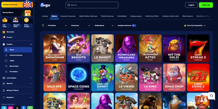 Slot Machines at Fugu Casino