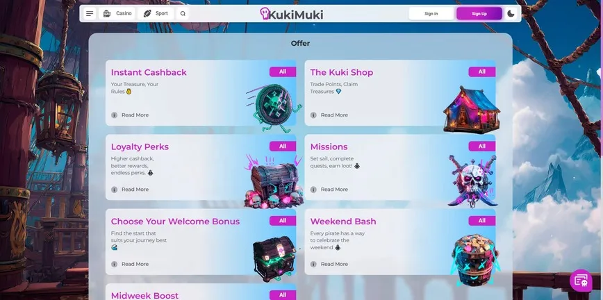 Promoções e Bônus no KukiMuki Casino