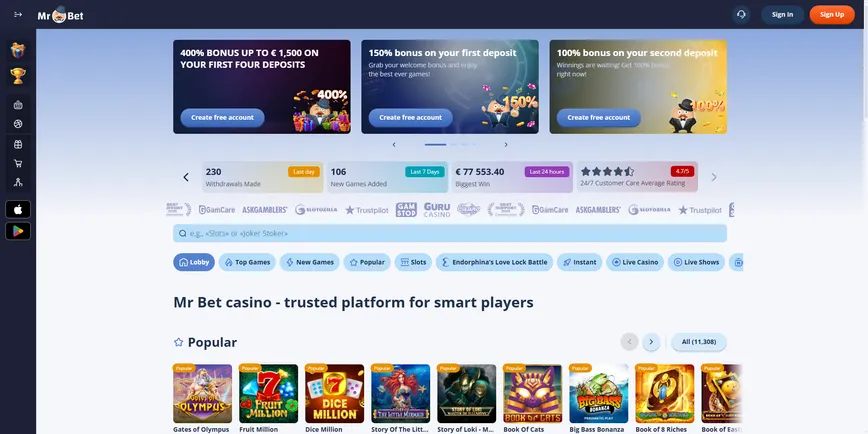 About at Mr Bet Casino