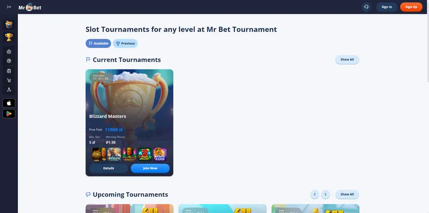 Torneios e Corridas no Mr Bet Casino