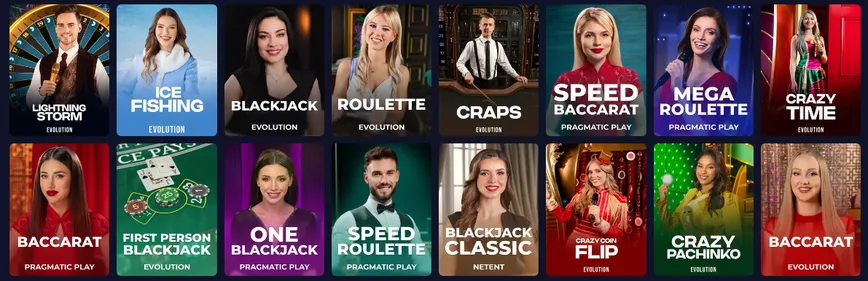 Juegos con Crupier en Vivo