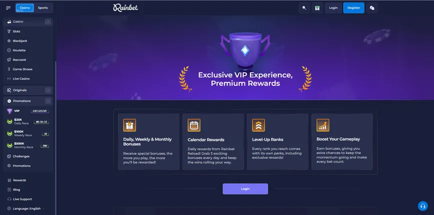 Programa VIP en Rainbet Casino