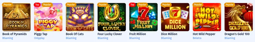 Slot Machines at Spin city casino