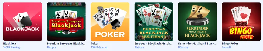 Table Games at Spin city casino