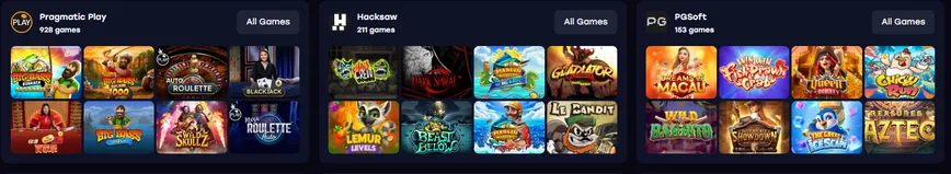 Proveedores de Software en LuckyHaul Casino