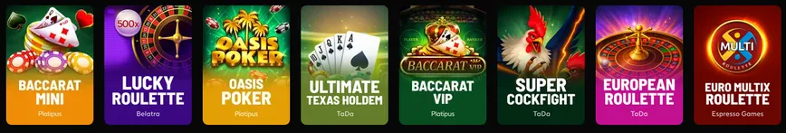 Table Games at Qzino Casino