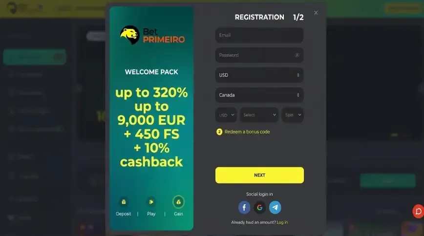 How to Sign Up at Bet Primeiro Casino