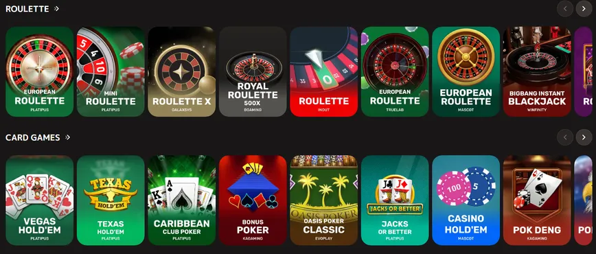 Table Games at IRIS Casino