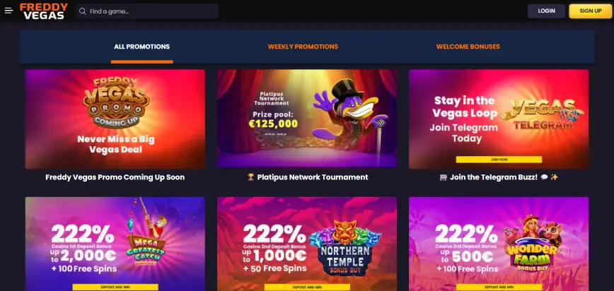 Bonuses and Rewards at Freddy Vegas