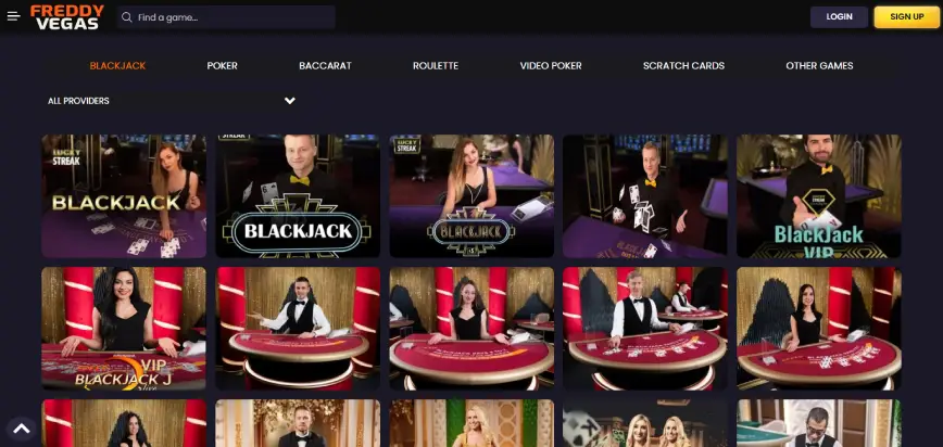 Live Dealer Games at Freddy Vegas