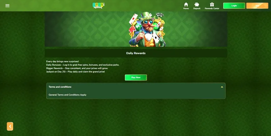 Daily Rewards at Spin Million Casino
