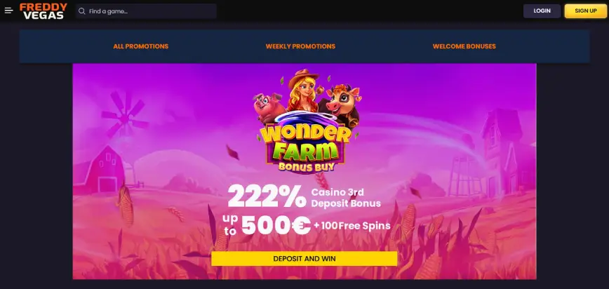 Third Deposit Bonus at Freddy Vegas