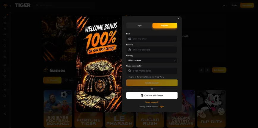 How to Register at Tiger Casino