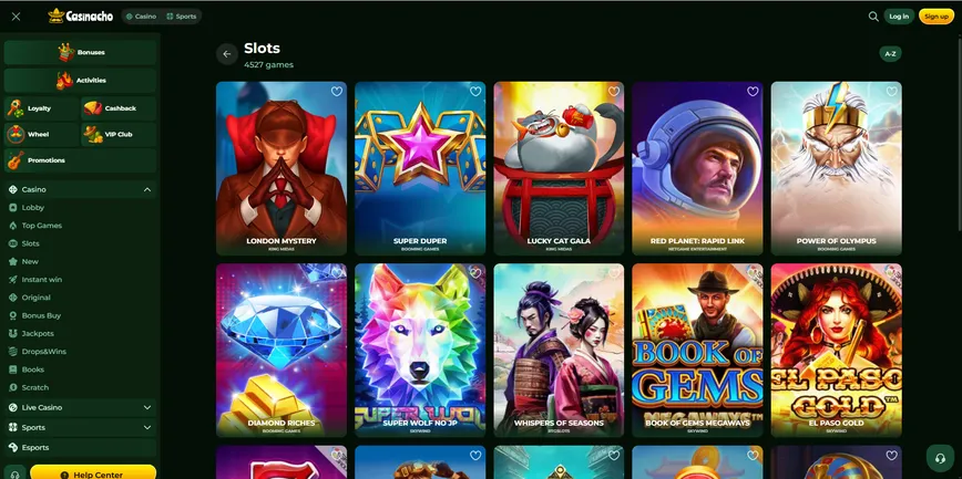 Slots at Casinacho Casino