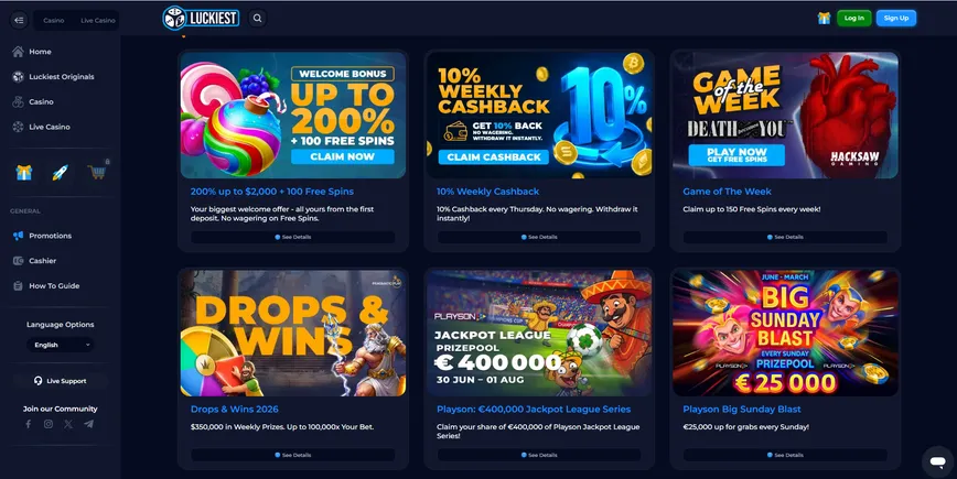 Luckiest Casino Bonuses and Promotions