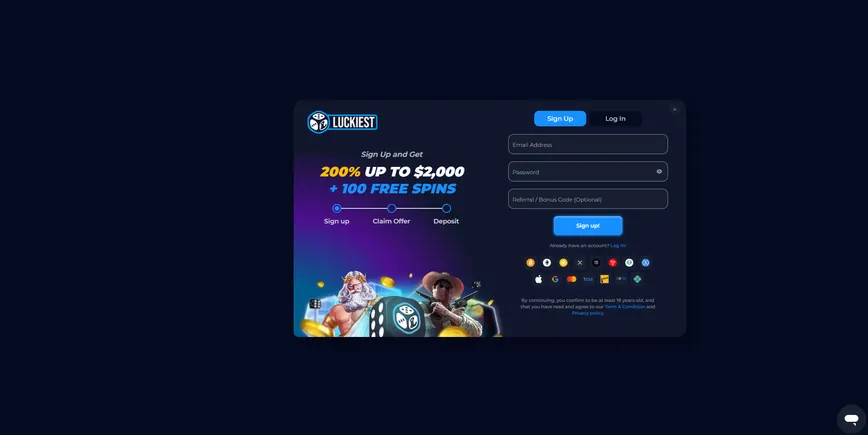 How to Register at Luckiest Casino